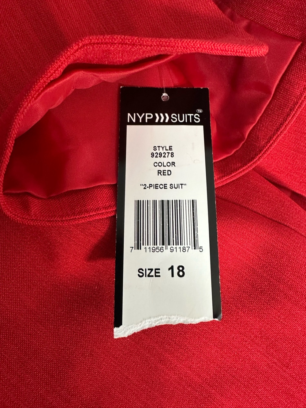 NEW NYP Suits Size 18 Women’s Red Lined Blazer And Skirt Suit Set Button Up - Picture 16 of 16
